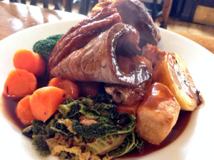 Sunday Roast a speciality - locally sourced, free range and organic